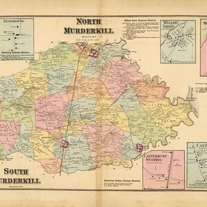 1868 Map of Murderkill Kent County Delaware