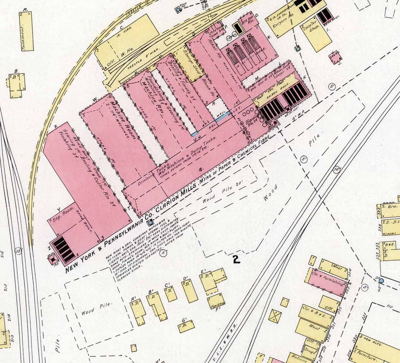 1891 Town Map of Johnsonburg Elk County Pennsylvania Etsy