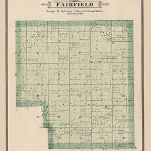 1885 Map of Fairfield Township Cedar County Iowa