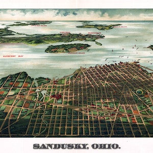 1898 Panoramakarte von Sandusky Ohio