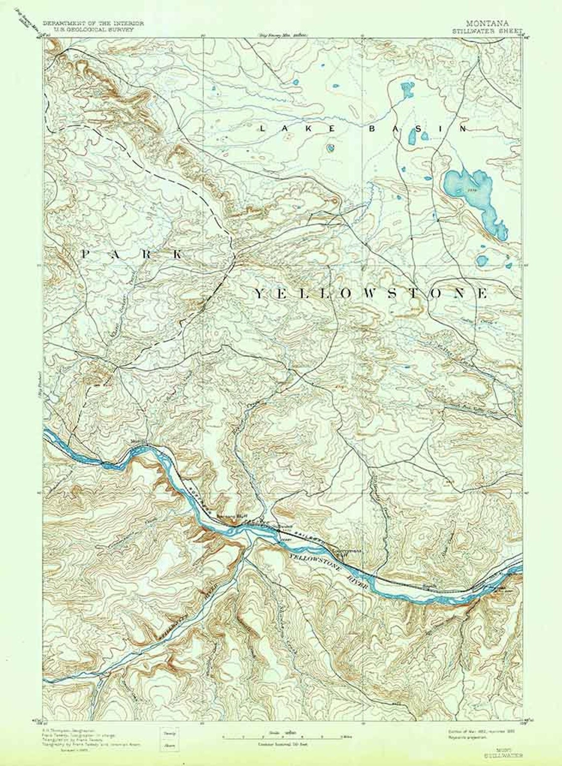 1892 Topo Map of Stillwater Montana Etsy