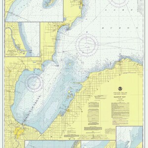 1975 Seekarte von Saginaw Bay Lake Huron