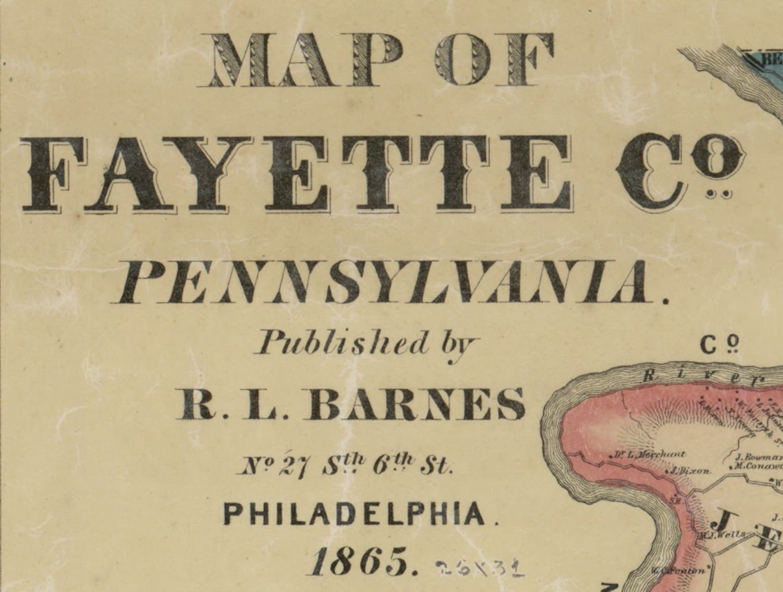 1865 Map of Fayette County Pa Uniontown Monongahela River Coal Etsy