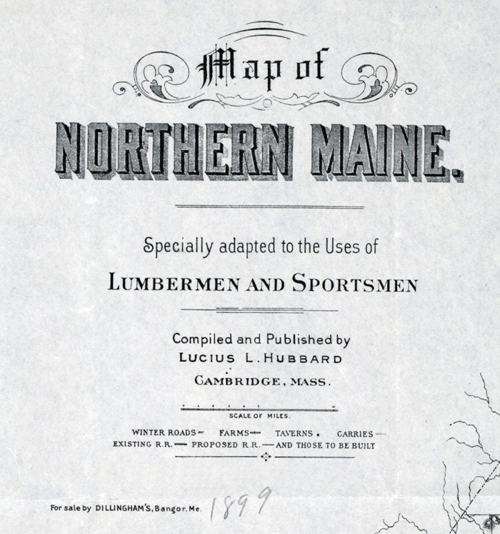 1899 Map of Northern Maine Farms Plantations sold by Gregory Hill SKU 47167324 Printerval