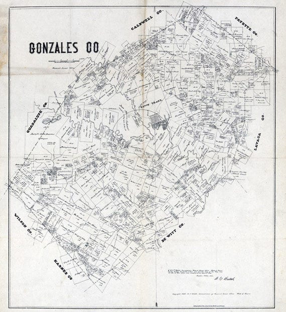 18/" x 24/" 1880 Map of Williamson County