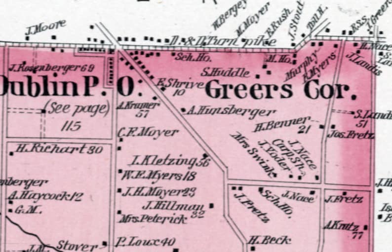 1891 Map of Hilltown Township Bucks County Pennsylvania Etsy