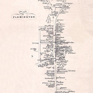 1851-Karte Flemington Hunderdon County, New Jersey
