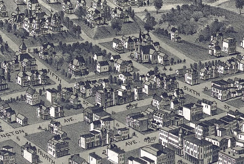 1897 Aerial Map of Charleroi Washington County PA Etsy