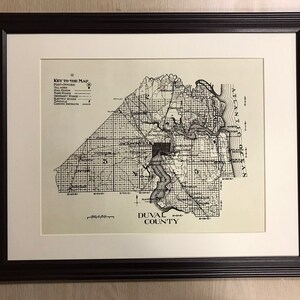 1914 Map of Duval County Florida Framed