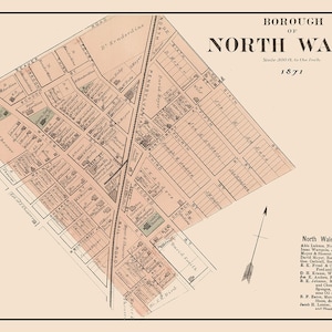 1871-Karte von Nordwales Montgomery County Pennsylvania