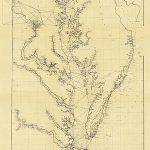 Mapa de 1869 da Baía de Chesapeake