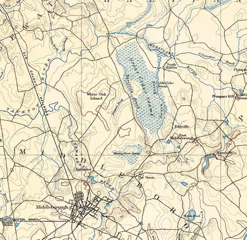 1888 Topo Map of Middleboro Massachusetts Quadrangle Etsy