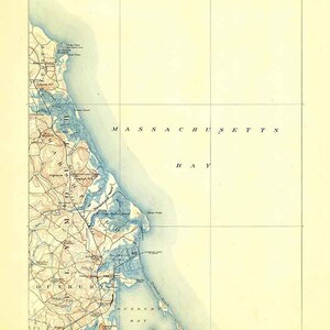 1888 Topo Map of Duxbury Massachusetts Quadrangle