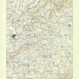 1890 Topo Map of Roanoke Virginia Quadrangle