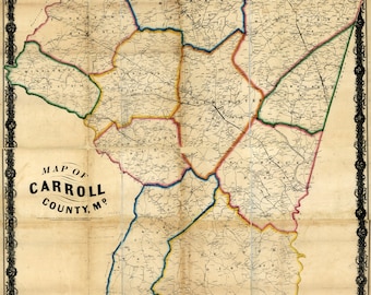 Kaart uit 1863 van Carroll County Maryland met de namen van huiseigenaren