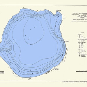 1949 Mapa de Glen Lake Leelanau County Michigan