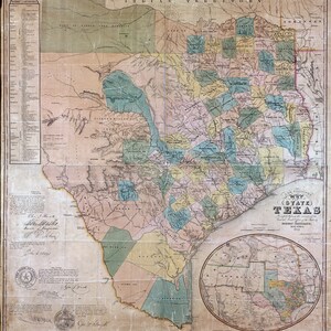 1853 Map of the State of Texas