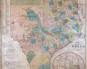 1853 Map of the State of Texas