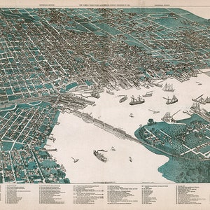 1876 Panorama-Karte von Jacksonville Duval County Florida
