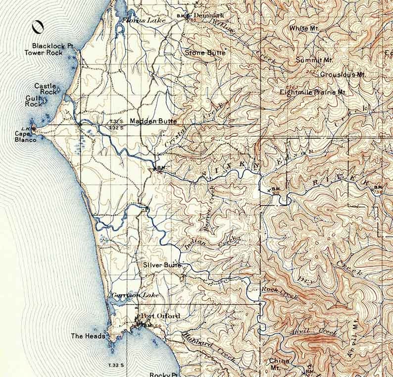 1903 Topo Map of Port Orford Oregon Etsy