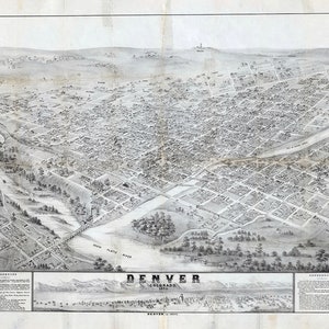 1874 Panoramakarte von Denver, Colorado