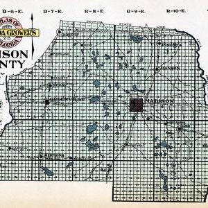 Kaart uit 1914 van Madison County, Florida