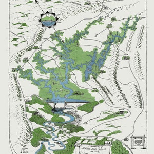 1937 Map of Norris Lake Tennessee