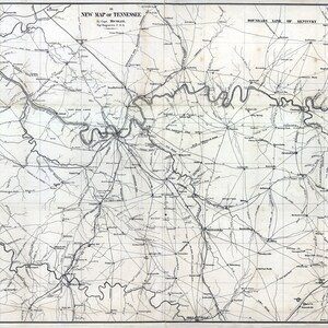 1860-Karte von Nashville Tennessee Region Historische Orte