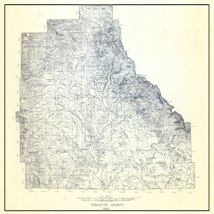 Carte du comté de Sublette, Wyoming, 1899
