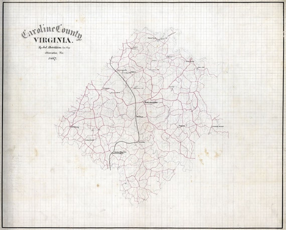 1867 Map of Caroline County Virginia Historical Places | Etsy