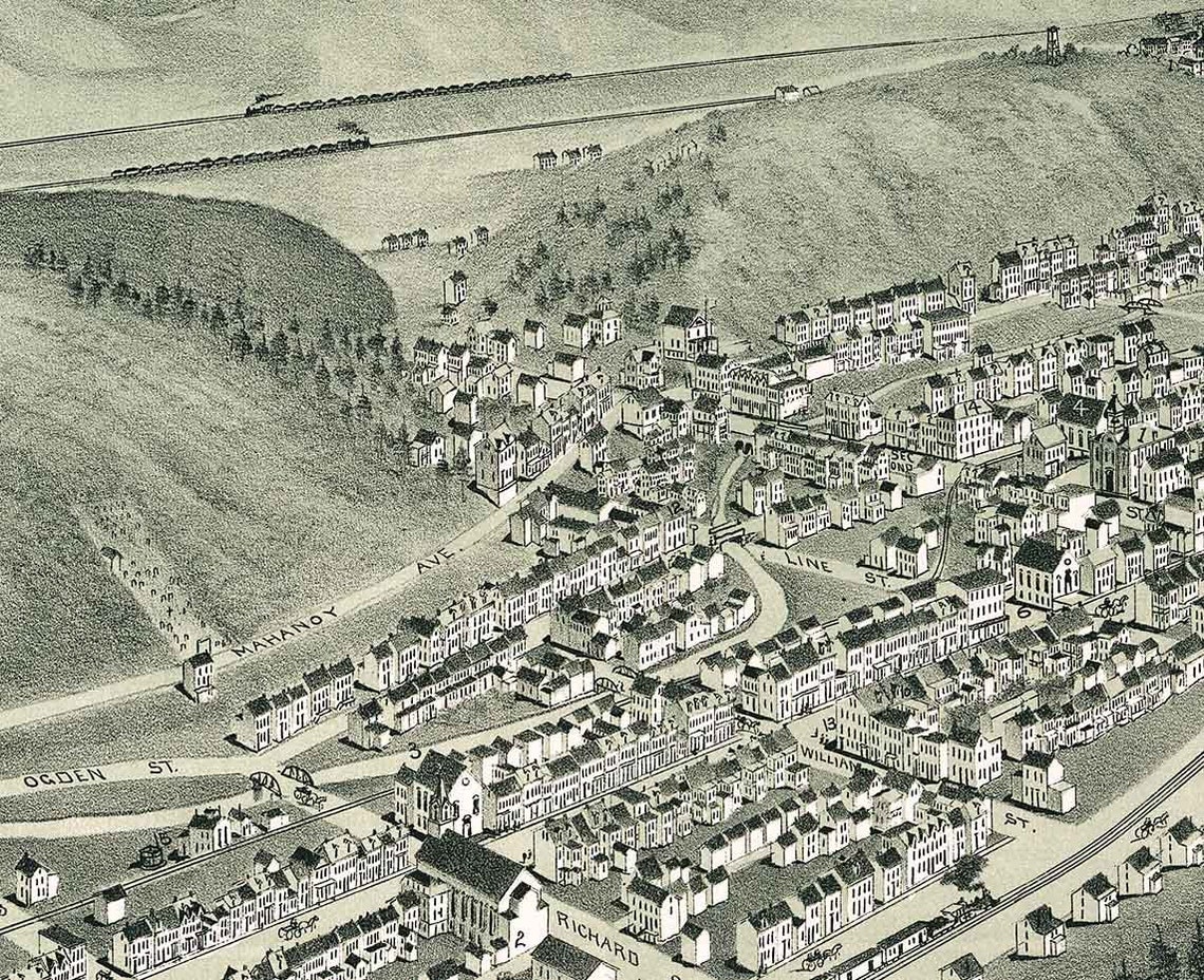 1889 Panoramic Map of Girardville Pennsylvania Etsy