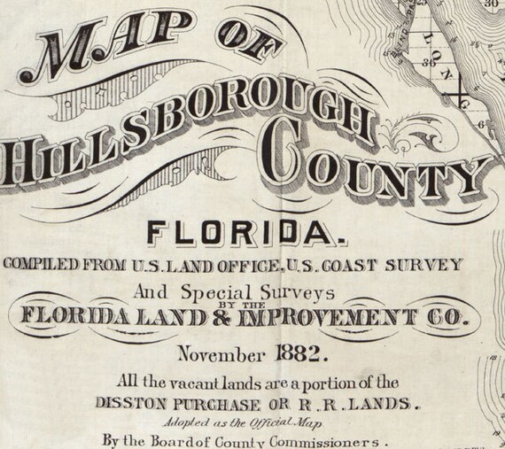 Map of Hillsborough County, Florida, 1882 - History & Genealogy Records of Hillsborough  County - Digital Collections