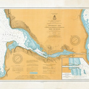 1904 Seekarte Karte von Sturgeon Bay Kanal und Hafen Wisconsin