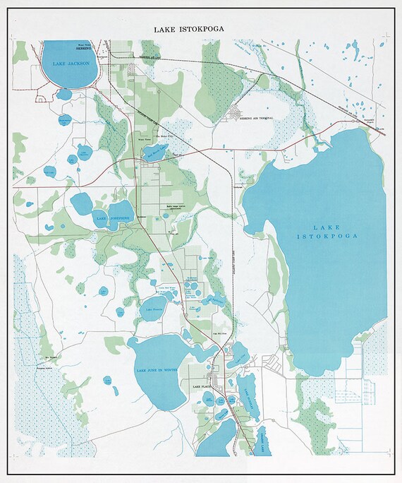 1976 Map of Lake Istokpoga Florida - Etsy