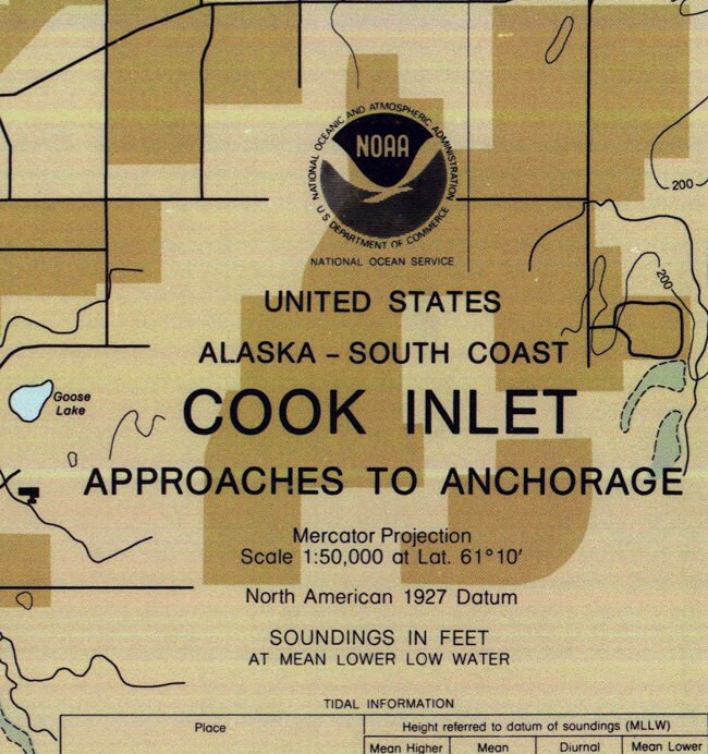 1986 Nautical Map of Cook Inlet Anchorage Alaska | Etsy