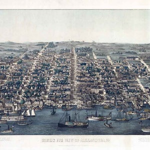 1863 Panorama-Karte von Alexandria, Virginia