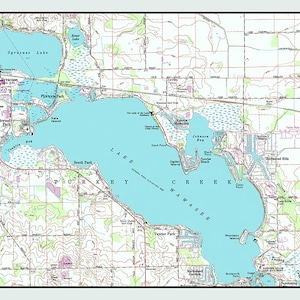 1994 Map of Lake Wawasee Kosciusko County Indiana