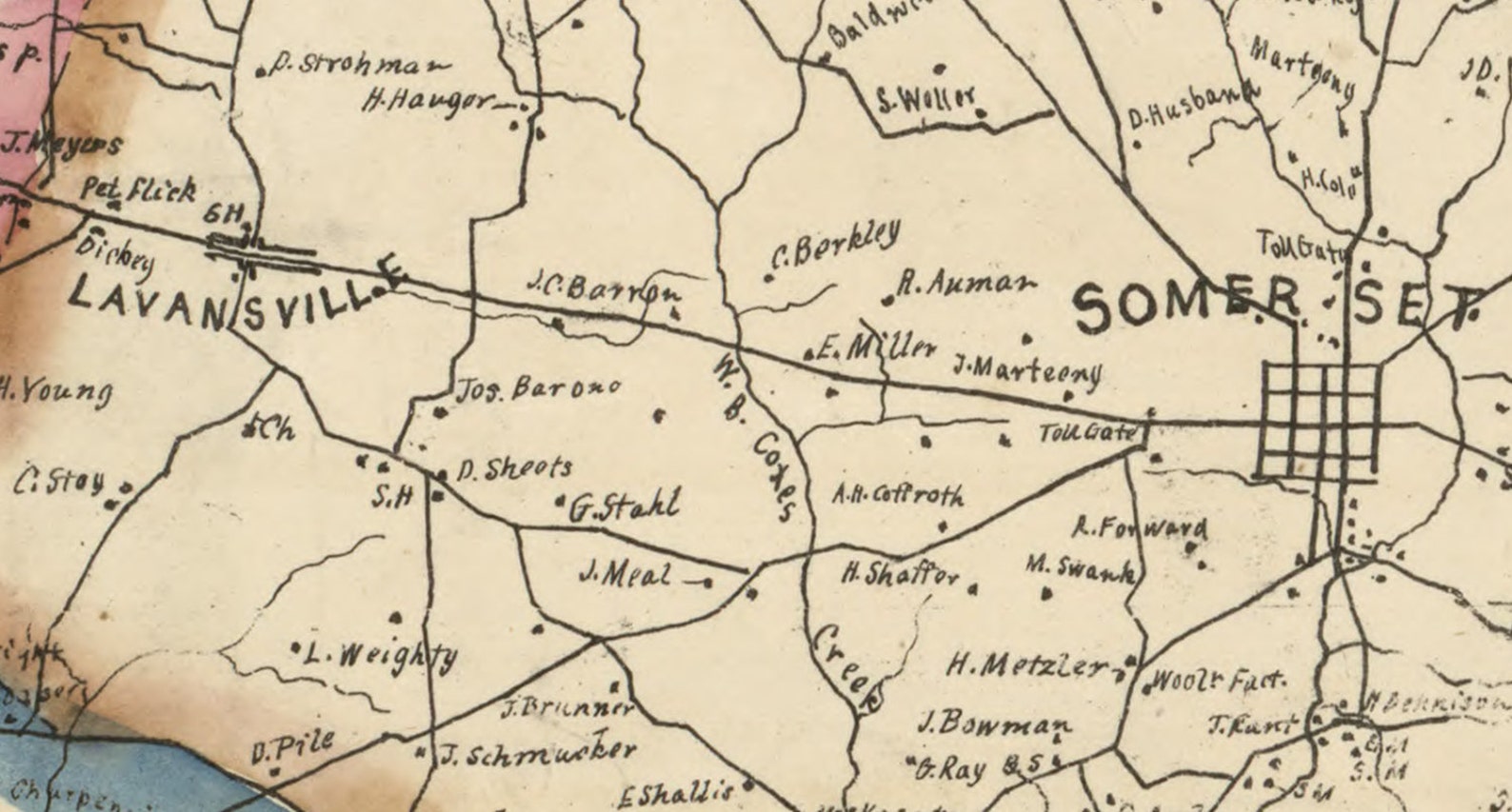 1860 Mapa del Condado de Somerset Pa Etsy México