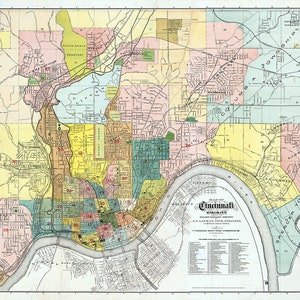 1893 Map of Cincinnati Ohio and Vicinity