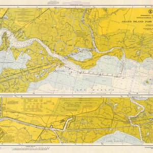 1967 Mapa del paso de Grand Island a Nueva Orleans