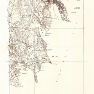 Mapa topográfico de 1936 del cuadrilátero de South Dartmouth Massachusetts