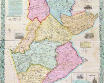 1850 Map of Somerset County New Jersey Somerville