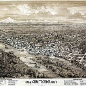 1876 Panoramakarte von Salem, Oregon