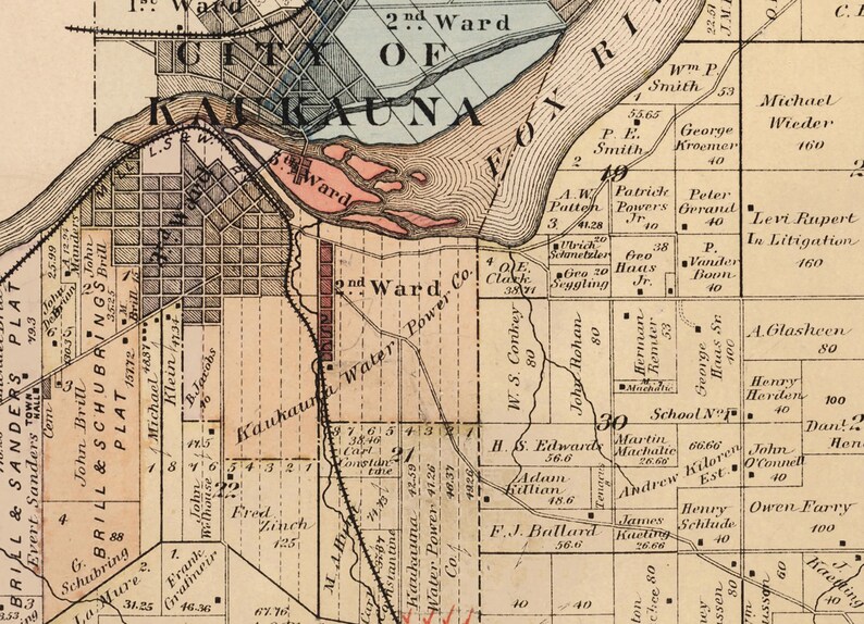 1889 Map of Buchanan Township Outagamie County Wisconsin Etsy