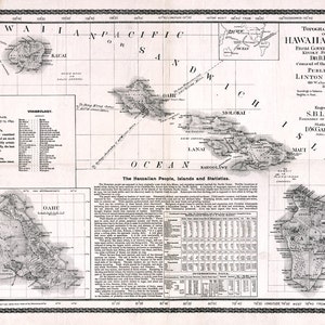 Hawaiian Islands 1893 - Etsy