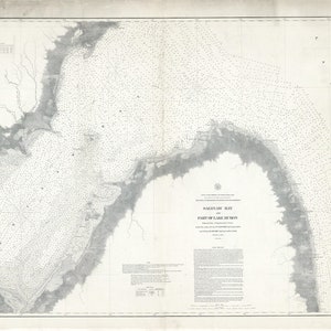 1860 Nautical Chart Map of Saginaw Bay and Part of Lake Huron
