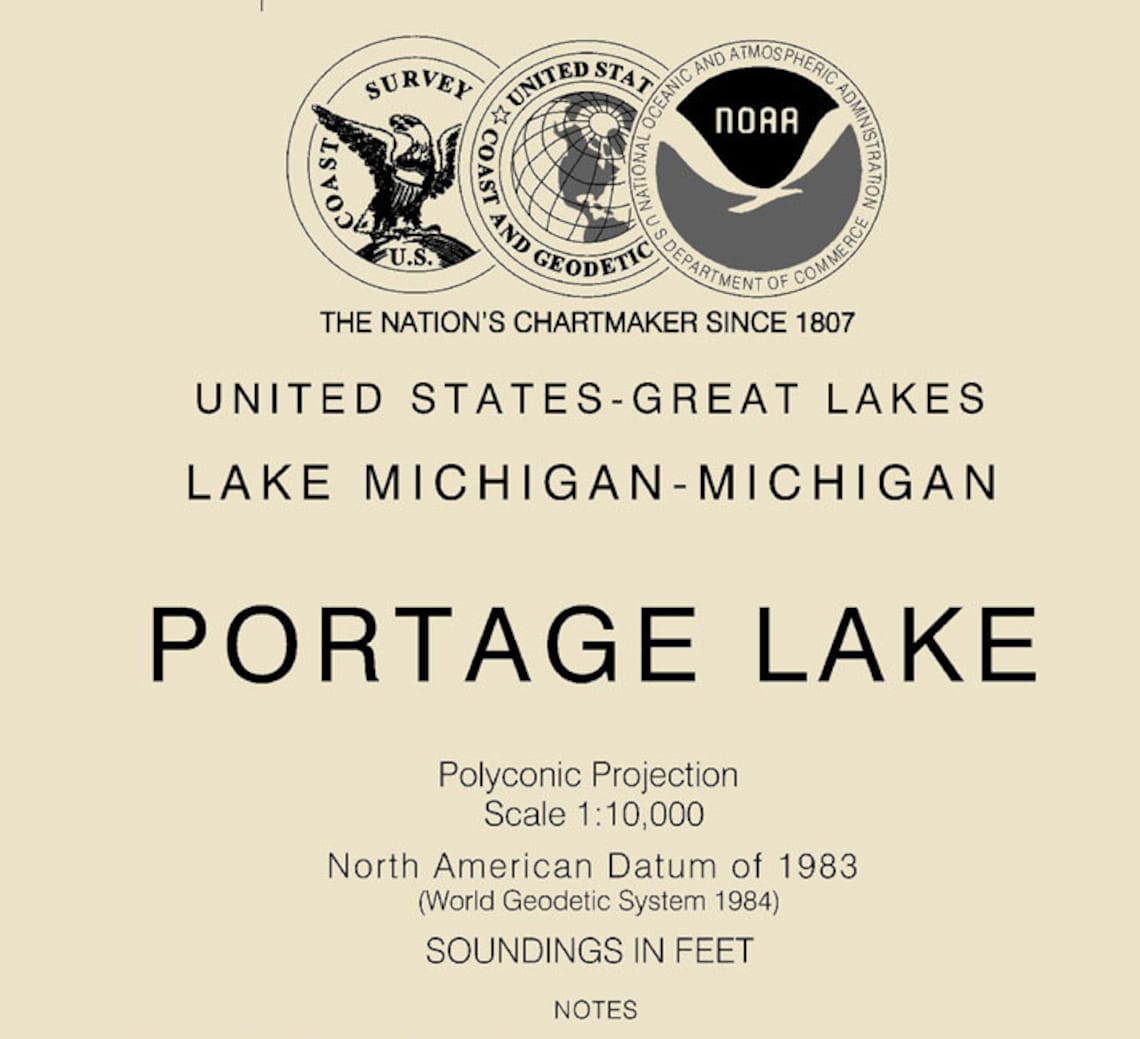 2015 Nautical Map of Portage Lake Manistee County Michigan Etsy