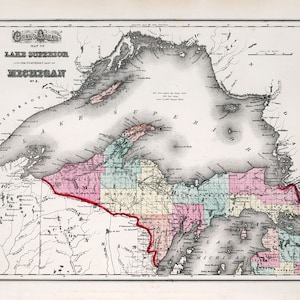 1873 Map of Lake Superior