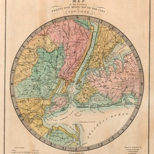 1831-Karte der Region New York City