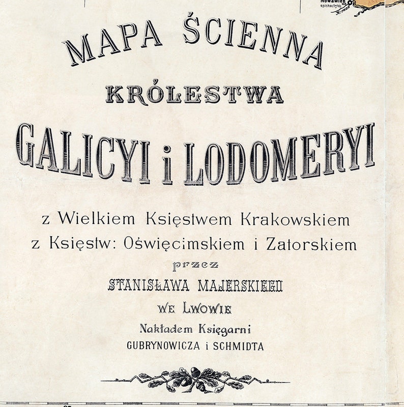 1894 Map of Galicia and Lodomeria Carpathian Mountains image 2